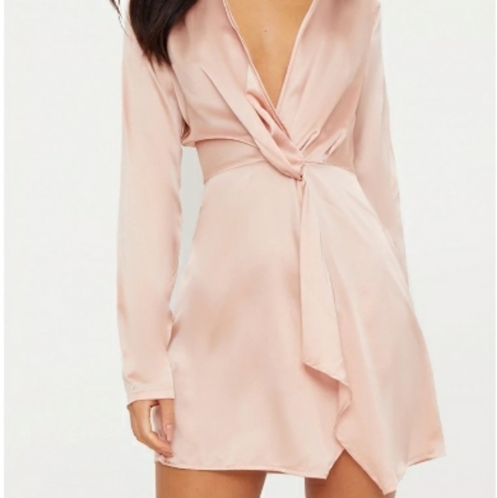 PrettyLittleThing Satin wrap dress